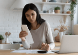 woman paying bills