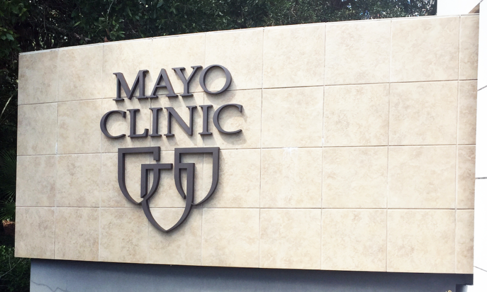Mayo Clinic building sign