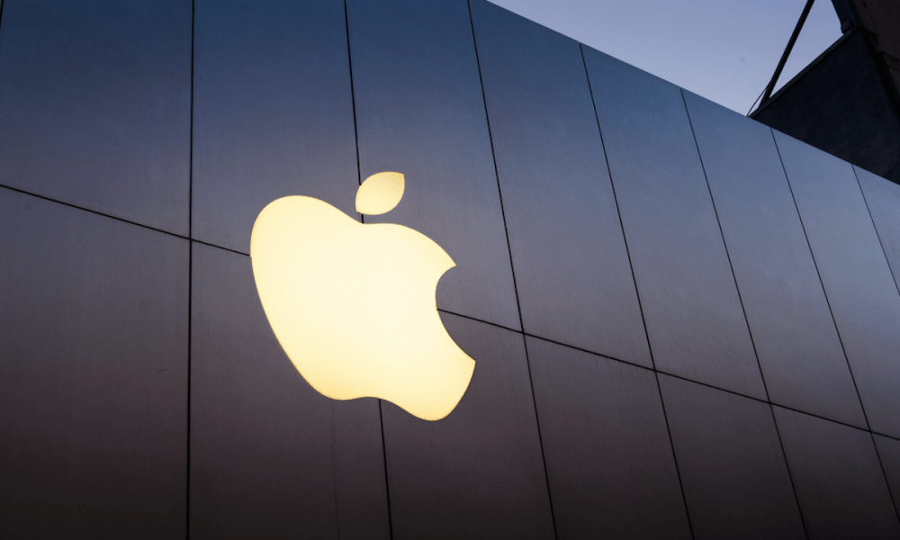 Apple logo on building