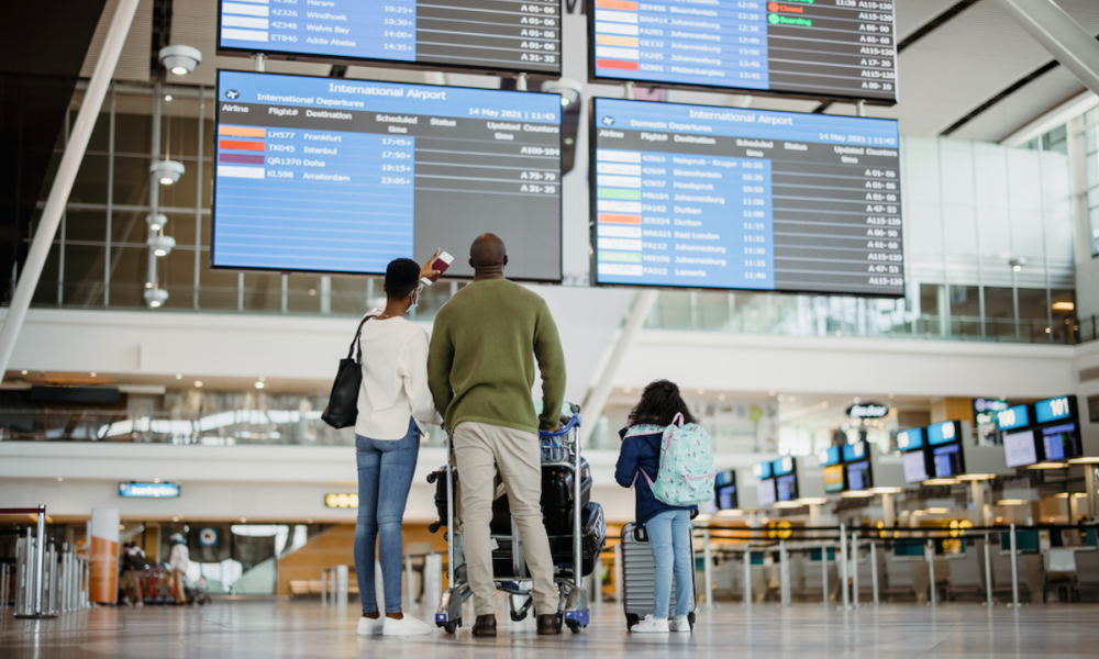 family at airport