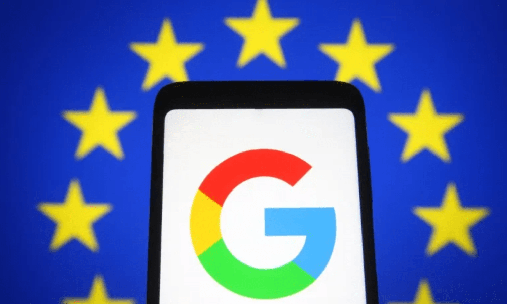 Google logo with EU star circle