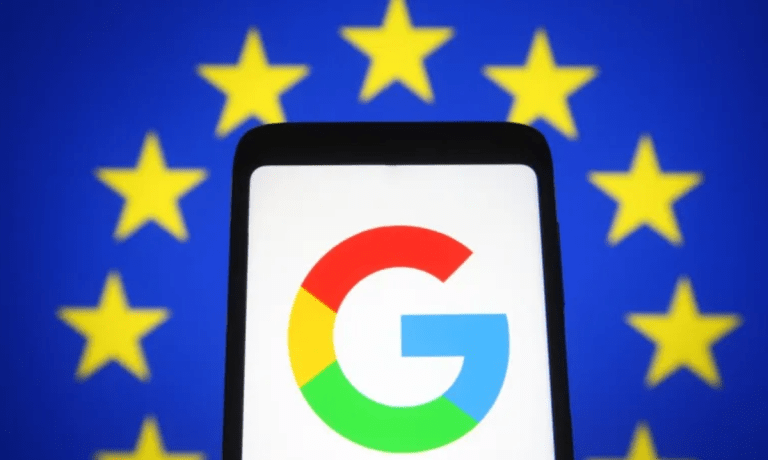Google logo with EU star circle