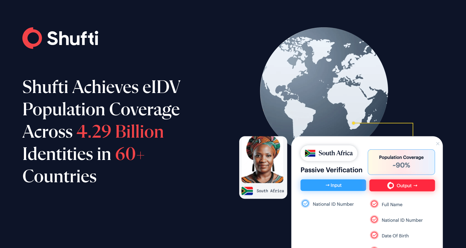 Shufti Achieves eIDV Coverage Across 4.29 Billion Identities in 60+ Countries