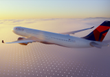 Delta Air Lines plane in flight
