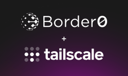 Border0 and Tailscale logos on dark purple background