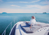 woman on luxury yacht