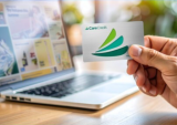 CareCredit card with laptop