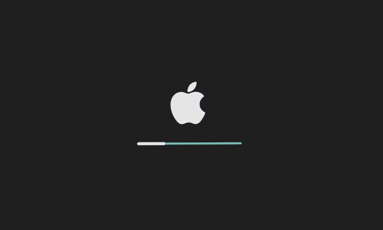 Apple start screen black background