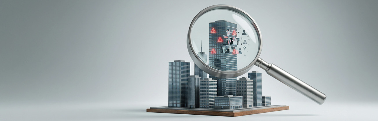 Header image for the May 2026 PYMNTS Intelligence Digital Identity Framework Data Book. As companies grow, identity risk increases. New data shows larger firms face more AI-driven fraud, losses and customer friction.