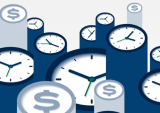 clocks and dollar signs illustration