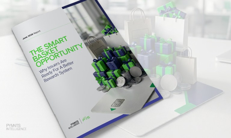 Cover image for the June 2026 edition of the PYMNTS Intelligence and FIS series, The Seamless Checkout Opportunity. Learn how smart checkout strategies can help merchants bridge the gaps in existing rewards systems to enhance consumer spending behavior.