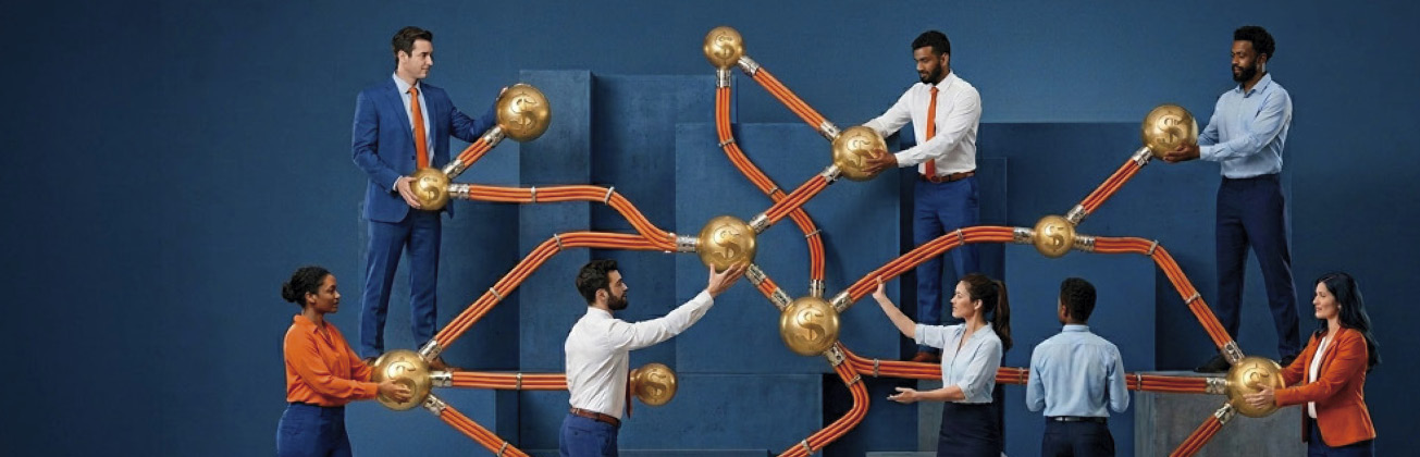 Header image for the June 2026 Payments Orchestration Data Book. PYMNTS Intelligence reports that five orchestration capabilities separate payments leaders from firms stuck with slower systems.