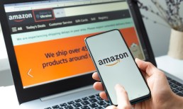 Amazon shopper with laptop and phone