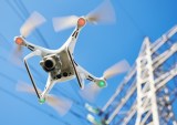 drone at power lines