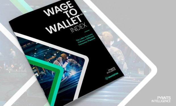 Cover image for the July edition of the PYMNTS Intelligence and Workwhile Wage to Wallet Index. PYMNTS Intelligence reports how 60 million Labor Economy workers are changing their spending, shopping and payment choices.