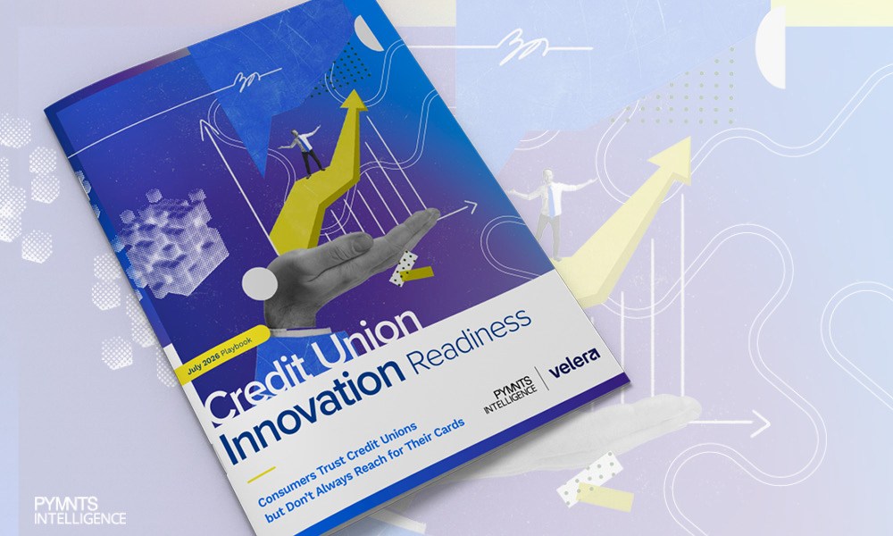 Cover image for the July 2026 edition of the PYMNTS Intelligence and Velera Credit Union Innovation Readiness Playbook. Credit union members trust their institutions, but many still choose other cards. Learn how top-of-wallet conversion can drive deposit growth.