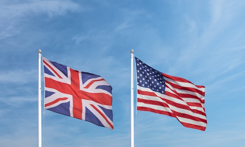 US and UK flags
