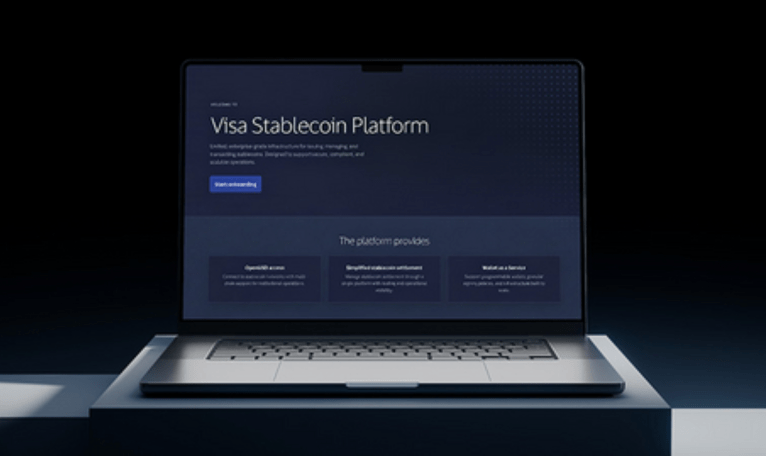 Visa Stablecoin Platform on laptop