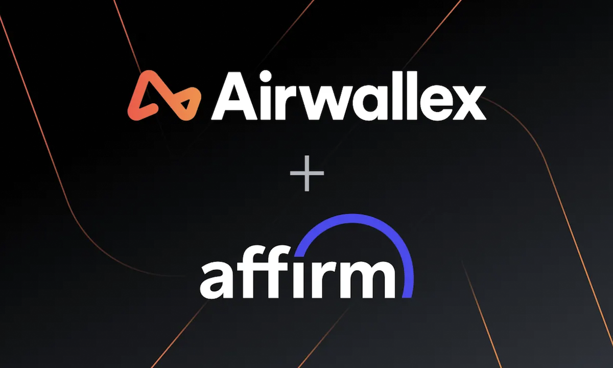 Airwallex and Affirm logos on black background