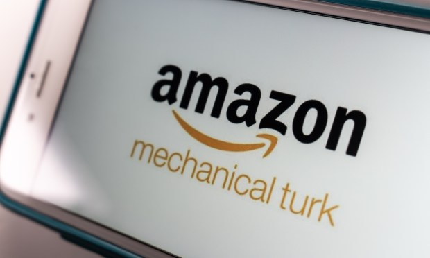 Amazon Mechanical Turk logo on phone