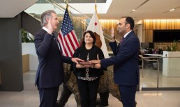 California Gov. Newson and Chopra swearing in