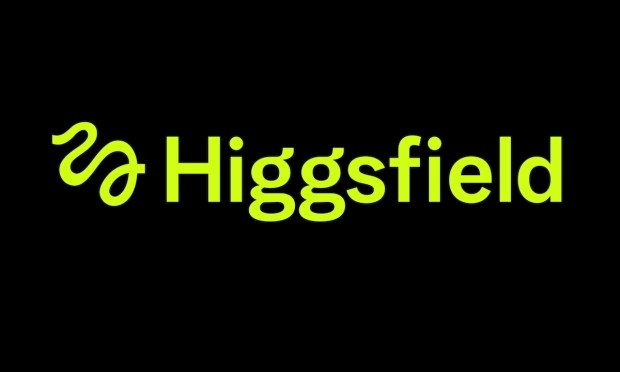 Higgsfield logo green on black background