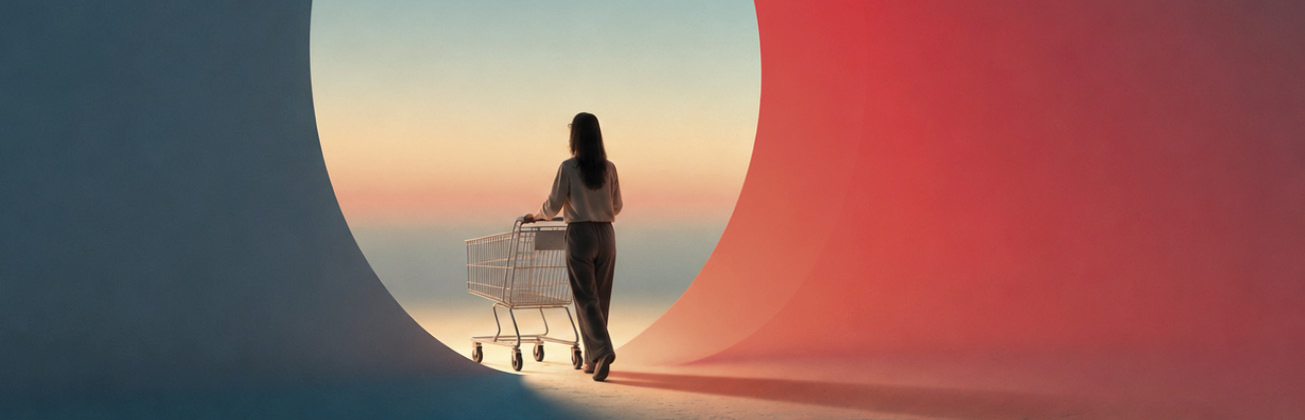 Header image for the August 2026 edition of the PYMNTS Intelligence Consumer AI Benchmark Report. PYMNTS Intelligence examines how AI is changing product discovery, consumer choices, pricing and the retail shopping journey.