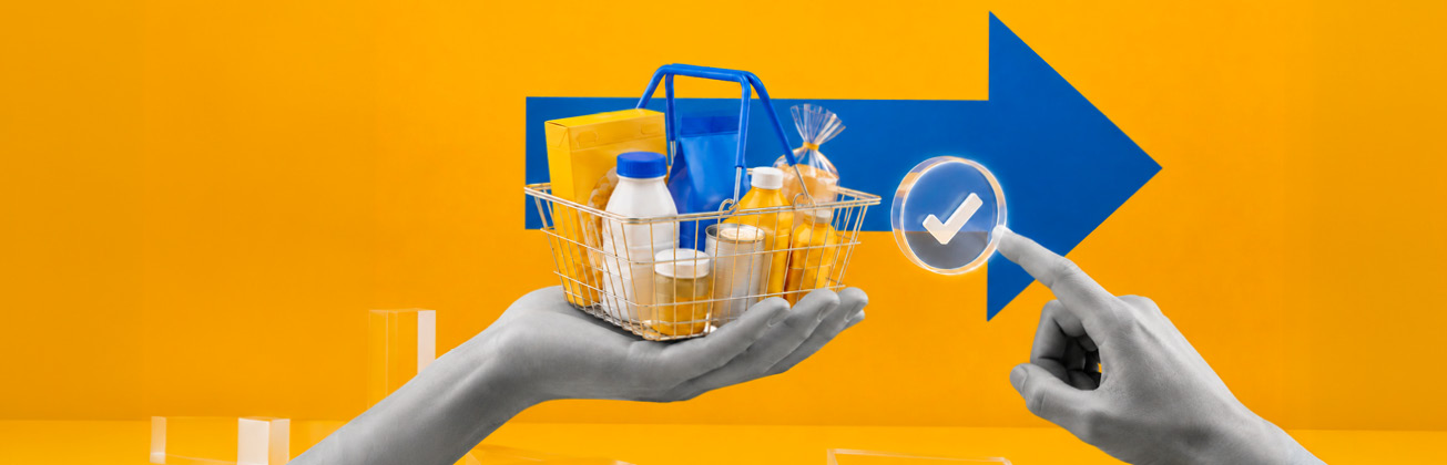 Header image for the August 2026 PYMNTS Intelligence Smart Basket Opportunity Data Book. PYMNTS Intelligence examines what merchants want from smart checkout, including better data, clear controls and trusted payment partners.