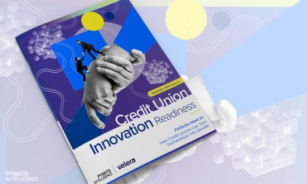 Cover image for the September 2026 edition of the PYMNTS Intelligence and Velera Credit Union Innovation Readiness Playbook. PYMNTS Intelligence reports how credit unions can remove partnership barriers, speed innovation and attract FinTech providers.