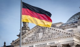 German flag in front of the Reichstag - german parliament