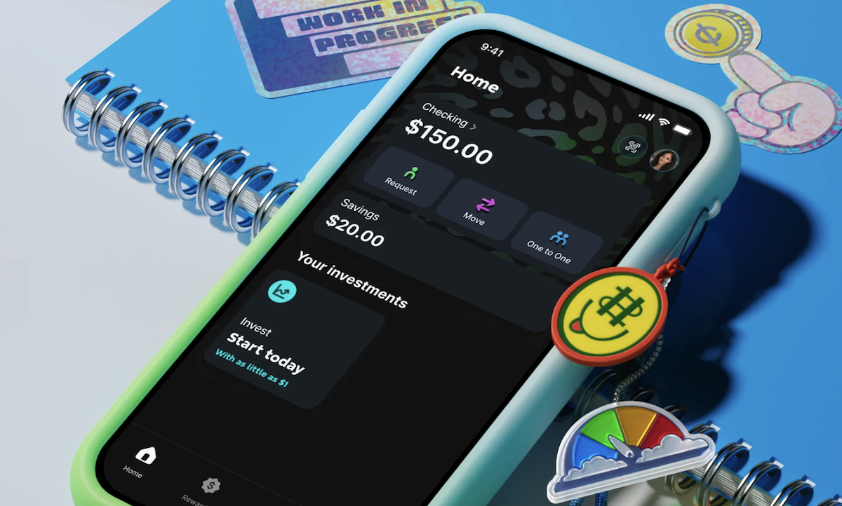 banking app and notebook