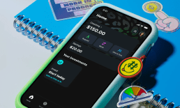 banking app and notebook