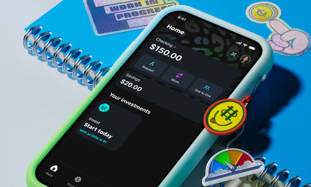 banking app and notebook