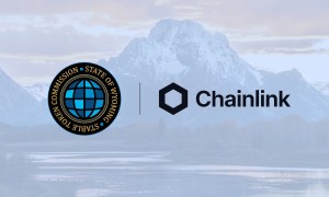 Wyoming state seal and Chainlink logo