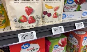 electronic shelf labels in Walmart grocery store