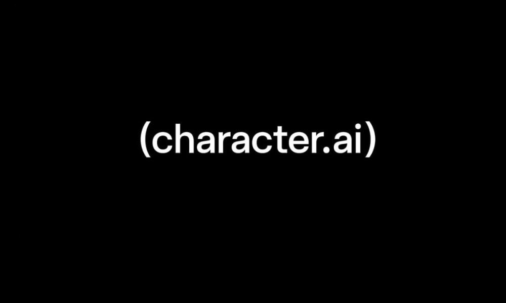 Character AI logo in parentheses white on black